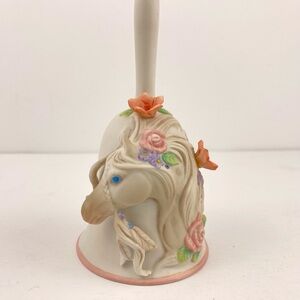 GG Santiago Enesco Vintage Bell 1991, Ceramic Decorative Arabian Horse Flowers